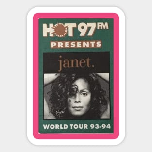 Janet Jackson World Tour 93-94 HOT 97FM Sticker